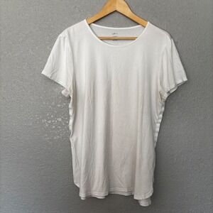 J Jill Fit Women's White Basic Crew‎ Neck Short Sleeve Shirt Size
